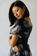 The Nampa Organza Floral Dress in Black