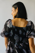 The Nampa Organza Floral Dress in Black