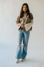 The Zieglar Colorblock Sweater in Brown Combo