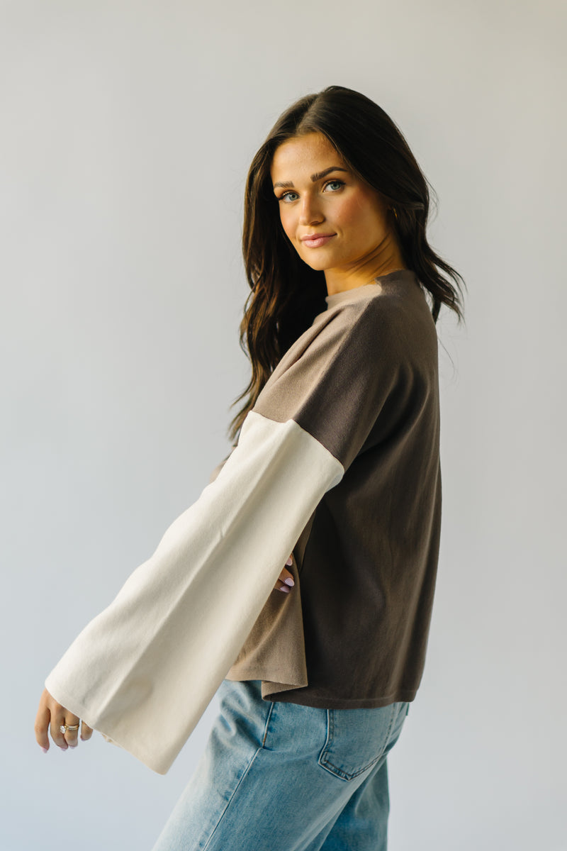 The Zieglar Colorblock Sweater in Brown Combo