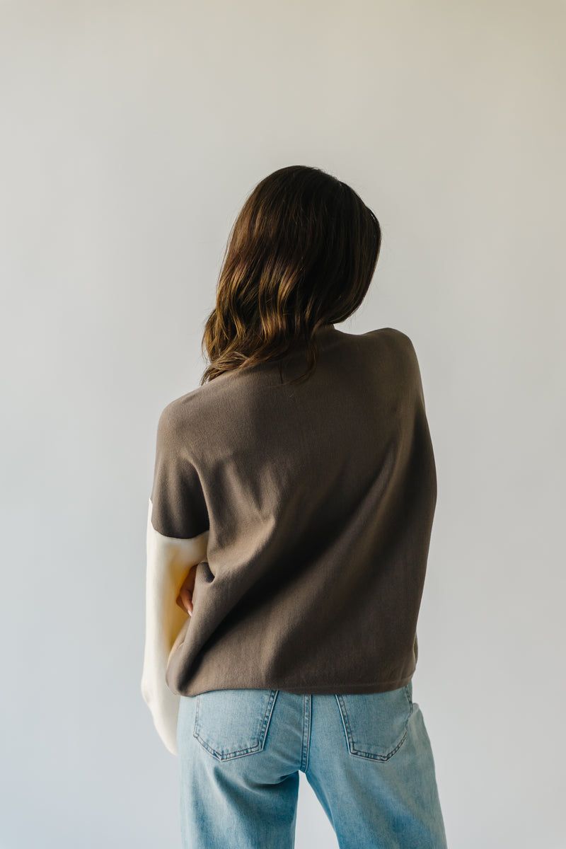 The Zieglar Colorblock Sweater in Brown Combo