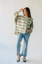 The Lanark Striped Sweater in Sage + Cream