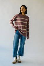 The Manito Oversized Sweater in Purple Stripe