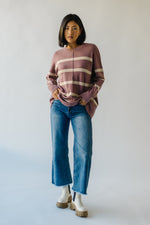 The Manito Oversized Sweater in Purple Stripe