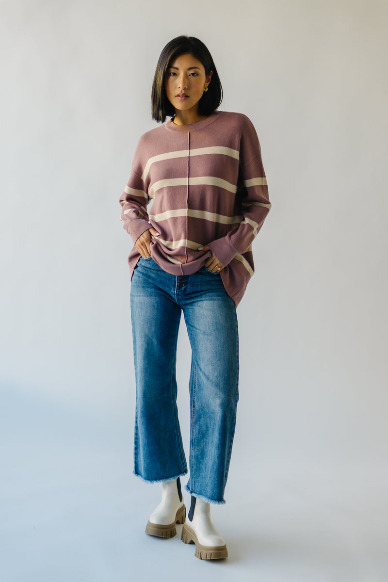 The Manito Oversized Sweater in Purple Stripe