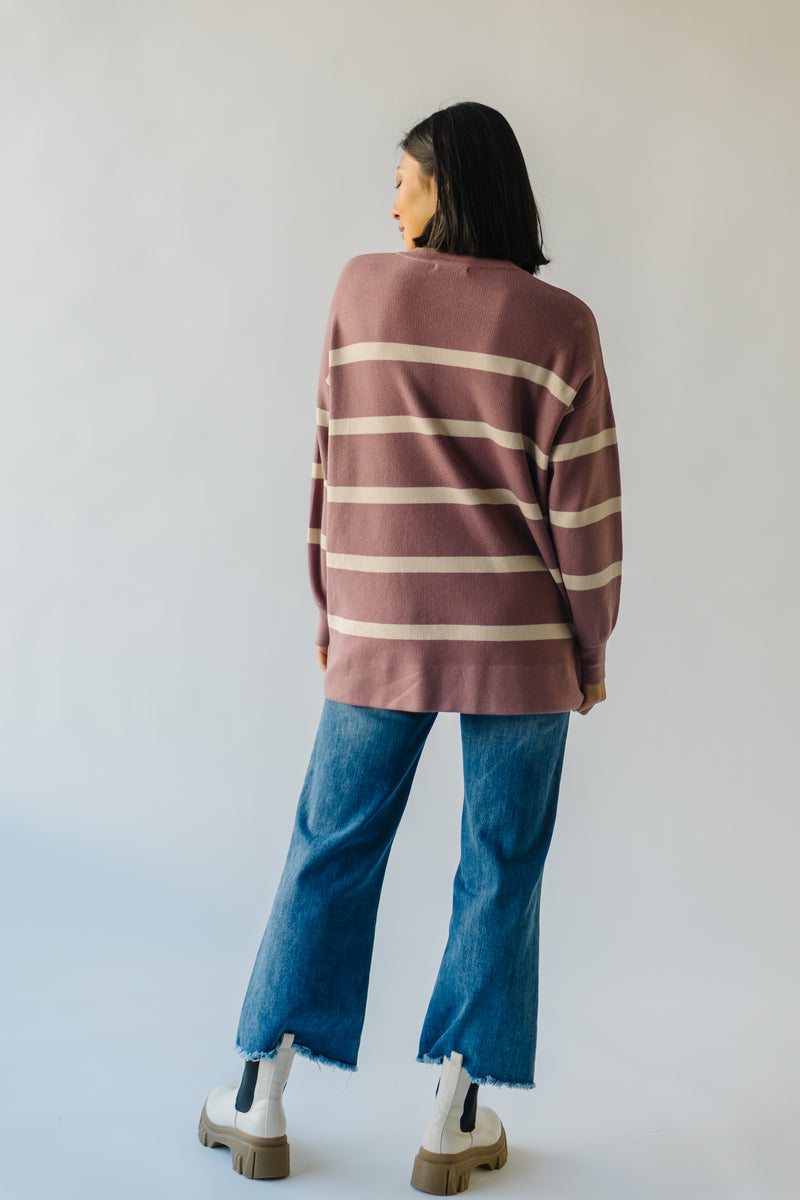 The Manito Oversized Sweater in Purple Stripe