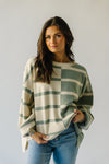 The Lanark Striped Sweater in Sage + Cream