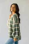 The Lanark Striped Sweater in Sage + Cream