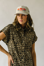 The Gunnell Button-Up Romper in Leopard