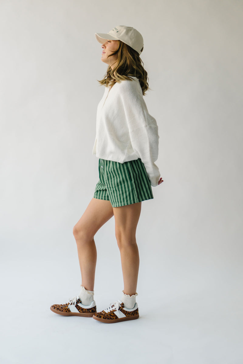 The Santho Striped Boxer Shorts in Green