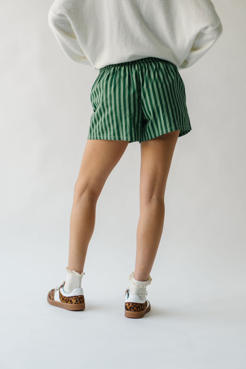 The Santho Striped Boxer Shorts in Green