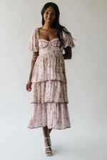 The Fossitt Tiered Floral Maxi Dress in Cocoa