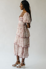 The Fossitt Tiered Floral Maxi Dress in Cocoa