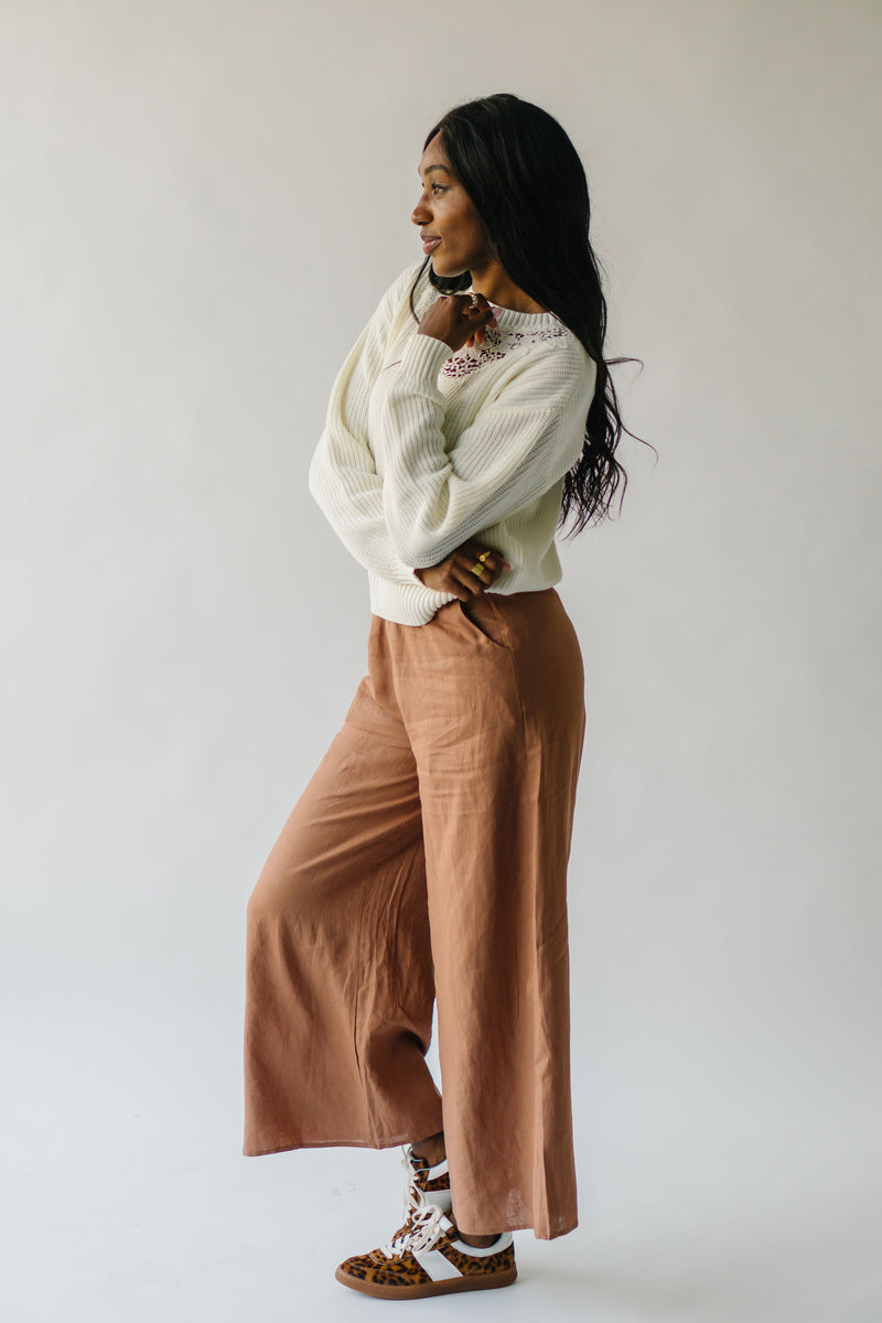 The Yvonne Linen Pant in Camel