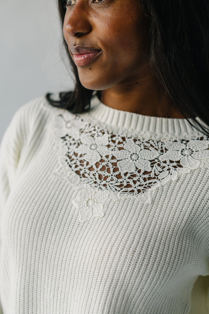 The Ruggels Trim Detail Sweater in Ivory