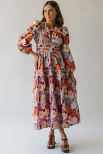 The Swellie Floral Contrast Maxi Dress in Rust