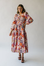 The Swellie Floral Contrast Maxi Dress in Rust