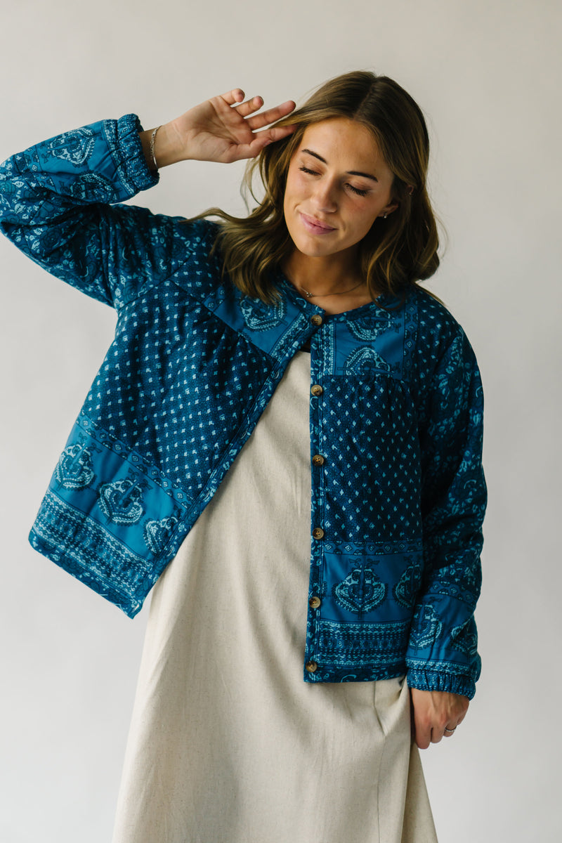 The Roosa Patterned Jacket in Blue Multi