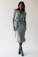 The Willner Wrap Sweater Dress in Heather Grey