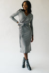 The Willner Wrap Sweater Dress in Heather Grey