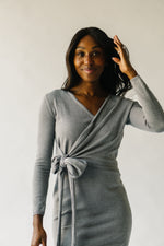 The Willner Wrap Sweater Dress in Heather Grey