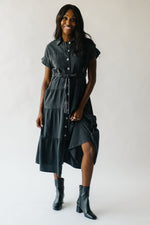 The Elwick Denim Midi Dress in Black