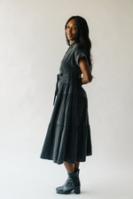 The Elwick Denim Midi Dress in Black