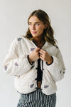 The Loyola Floral Puffer Jacket in Cream