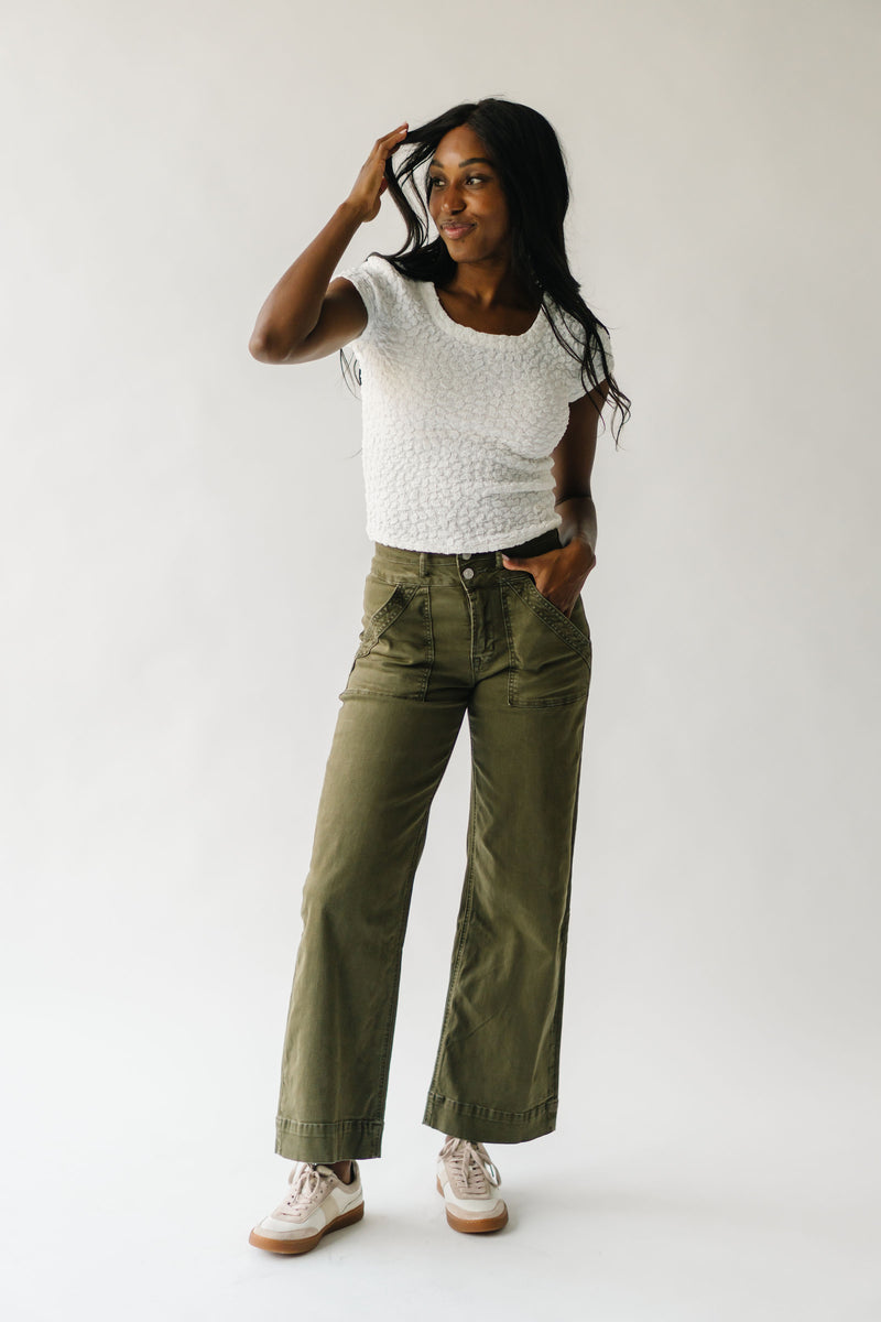 The Janz High Rise Wide Leg Jean in Fern Green