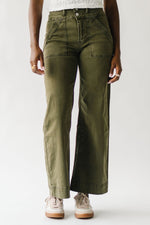 The Janz High Rise Wide Leg Jean in Fern Green