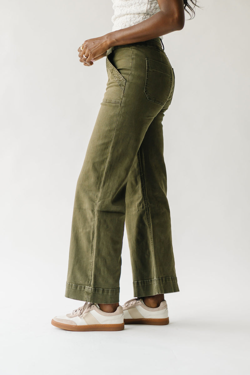 The Janz High Rise Wide Leg Jean in Fern Green