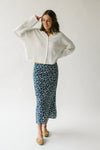 The Boyden Floral Midi Skirt in Navy