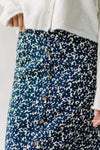 The Boyden Floral Midi Skirt in Navy