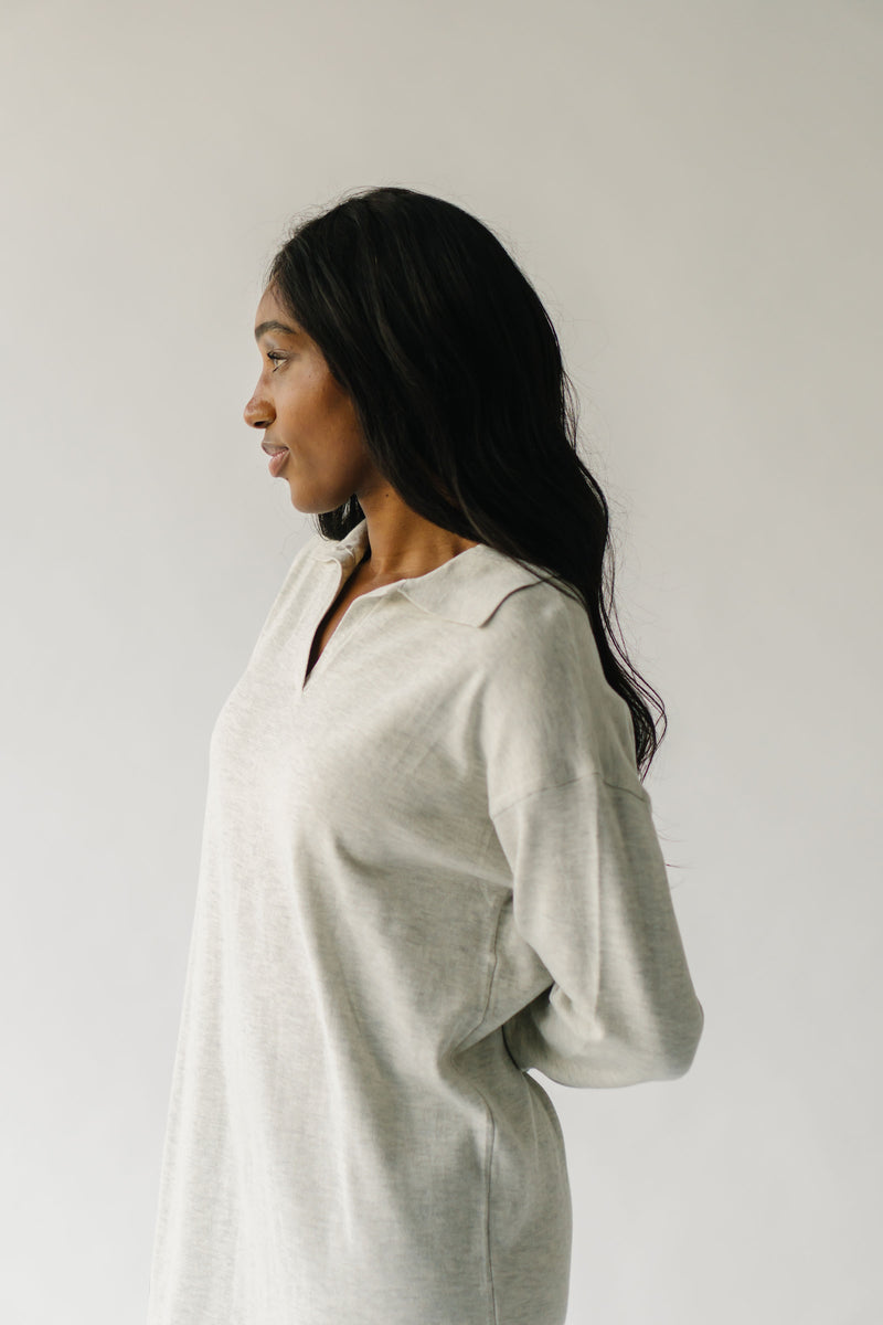 The Fahlgren Collared Sweater Dress in Heather Grey