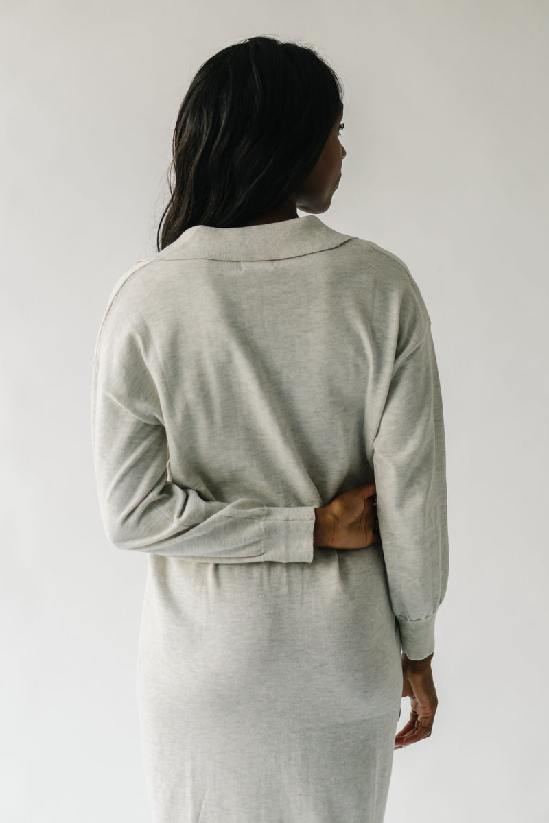 The Fahlgren Collared Sweater Dress in Heather Grey