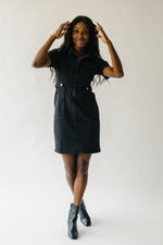 The Vickers Denim Zip-Up Dress in Black