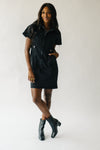 The Vickers Denim Zip-Up Dress in Black