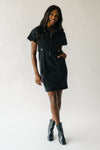 The Vickers Denim Zip-Up Dress in Black