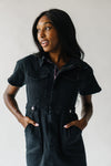 The Vickers Denim Zip-Up Dress in Black