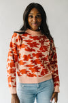 The Nobringa Mock Neck Floral Sweater in Peach