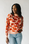 The Nobringa Mock Neck Floral Sweater in Peach