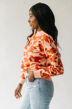 The Nobringa Mock Neck Floral Sweater in Peach