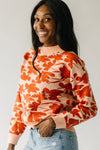 The Nobringa Mock Neck Floral Sweater in Peach