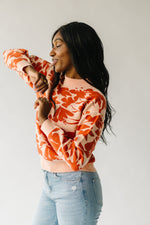 The Nobringa Mock Neck Floral Sweater in Peach