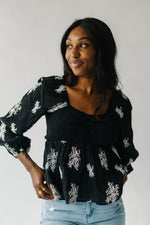 The Holtry Embroidered Blouse in Black