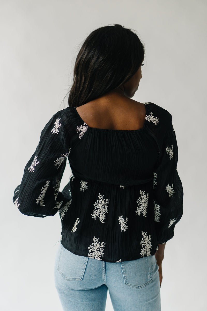 The Holtry Embroidered Blouse in Black