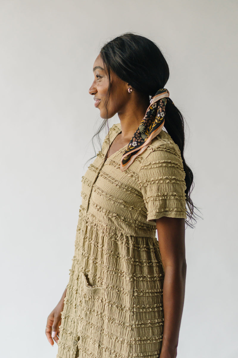 The Boice Button Front Dress in Olive