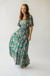The Wedron Square Neck Maxi Dress in Emerald Floral