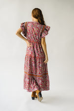 The Kirkin Patterned Tie Detail Dress in Red Floral