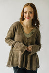 The Shumway Knit Peplum Sweater in Taupe